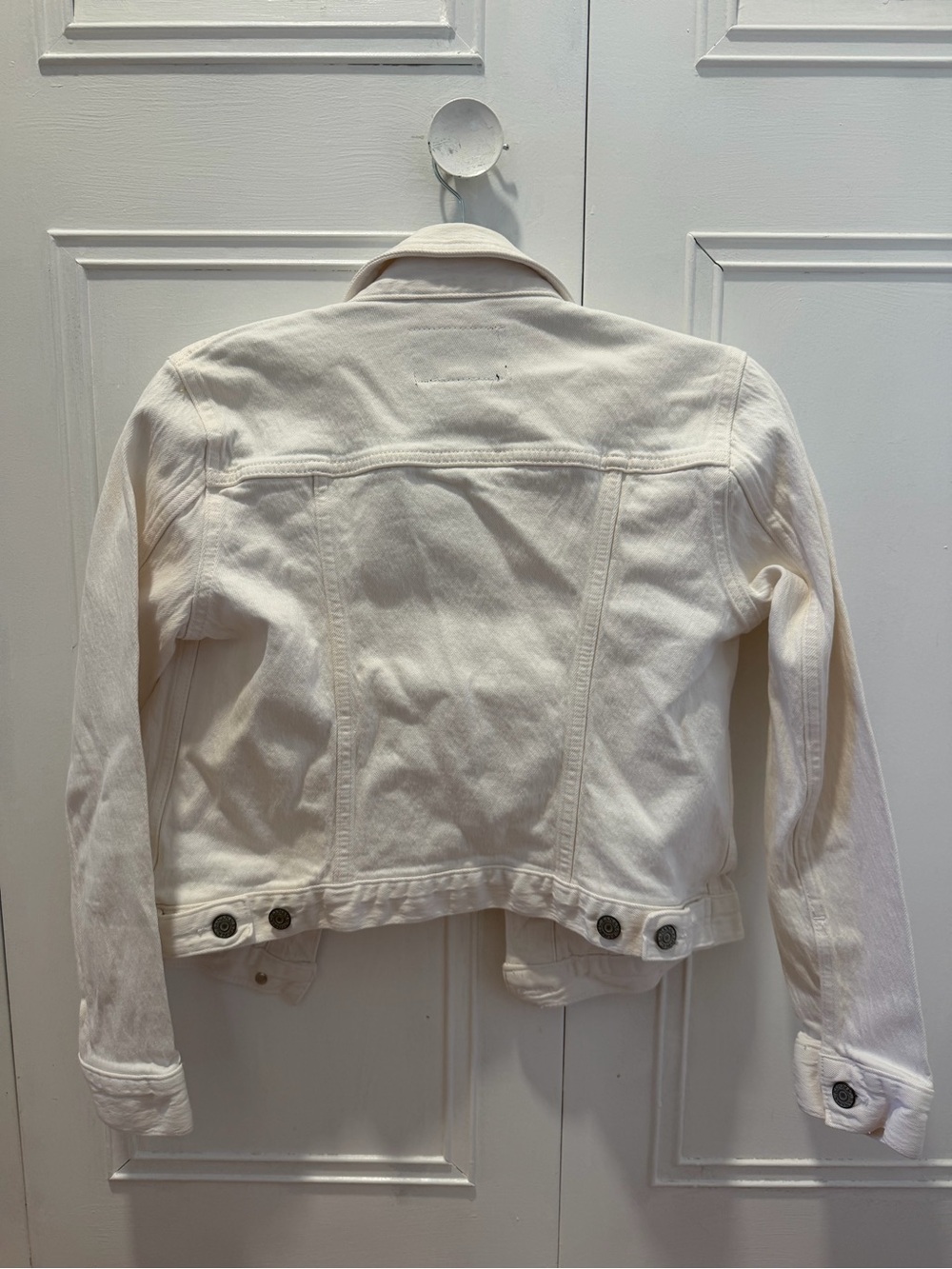 Banana Republic White Cropped Denim Jacket - Size: Petite S - Picture 2 of 4